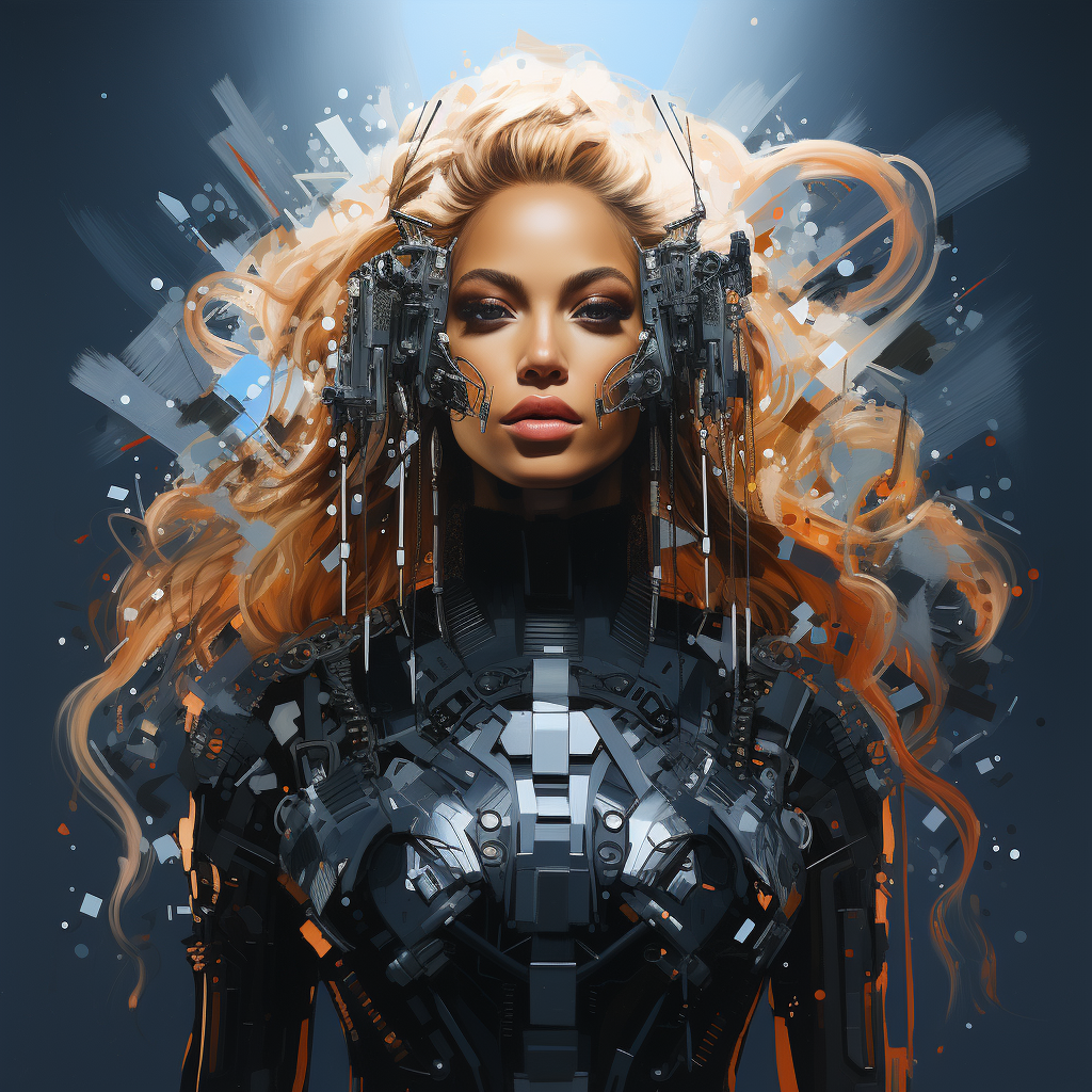 Beyonce Cyber clad outfit